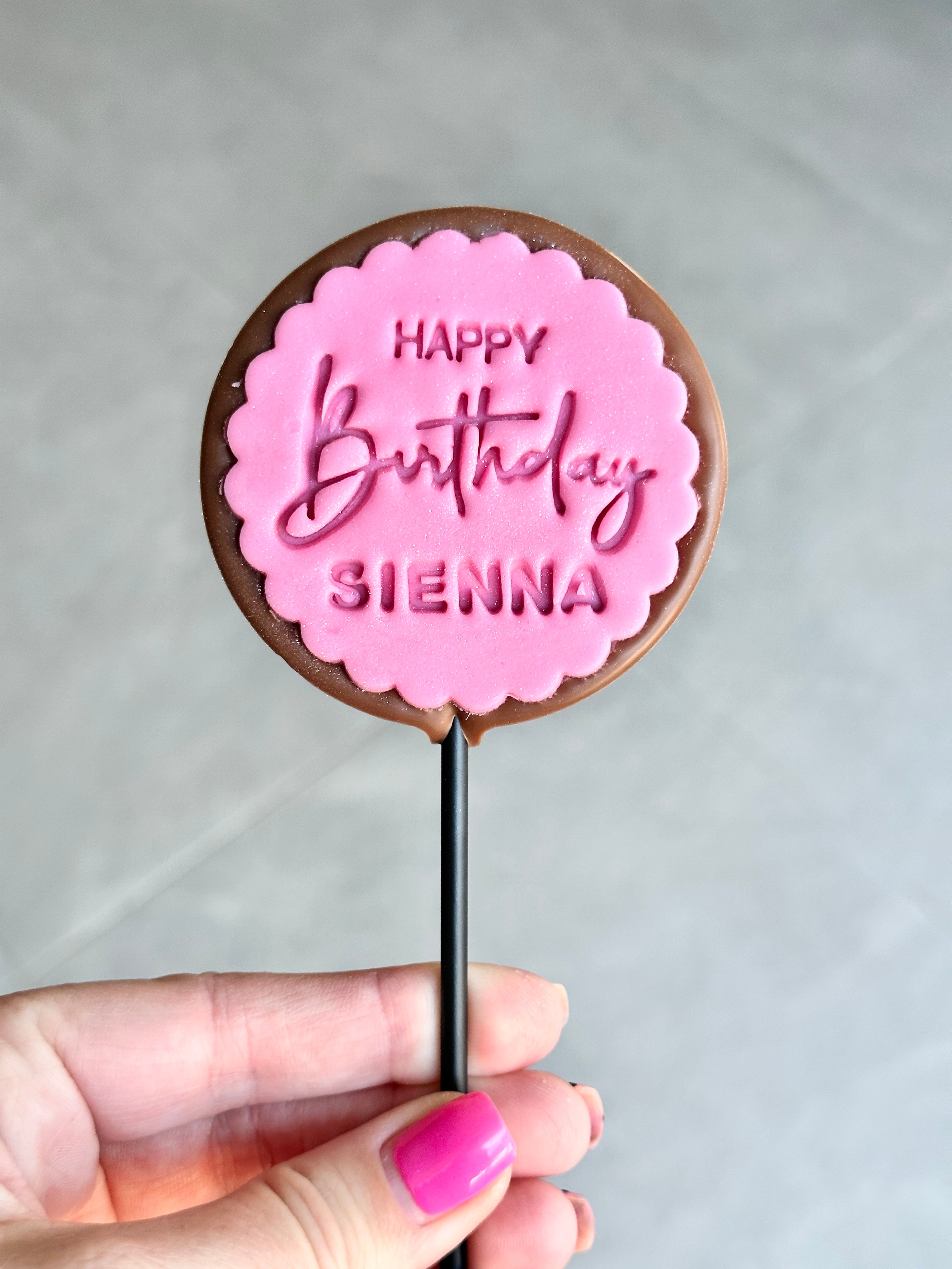 Small Personalised Happy Birthday Lollipop