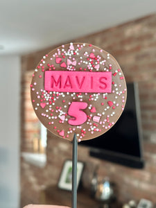 Name and Age Round Lollipop