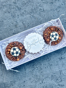 Football Birthday Chocolate Covered Biscuits Gift Box