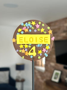 Name and Age Round Lollipop