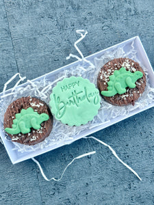 Dinosaur Birthday Chocolate Covered Biscuits Gift Box