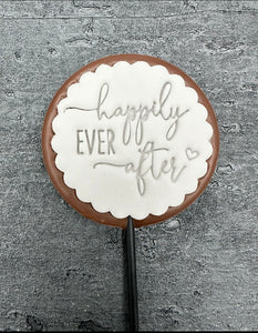 Small Happily Ever After Fondant Topper Lollipop