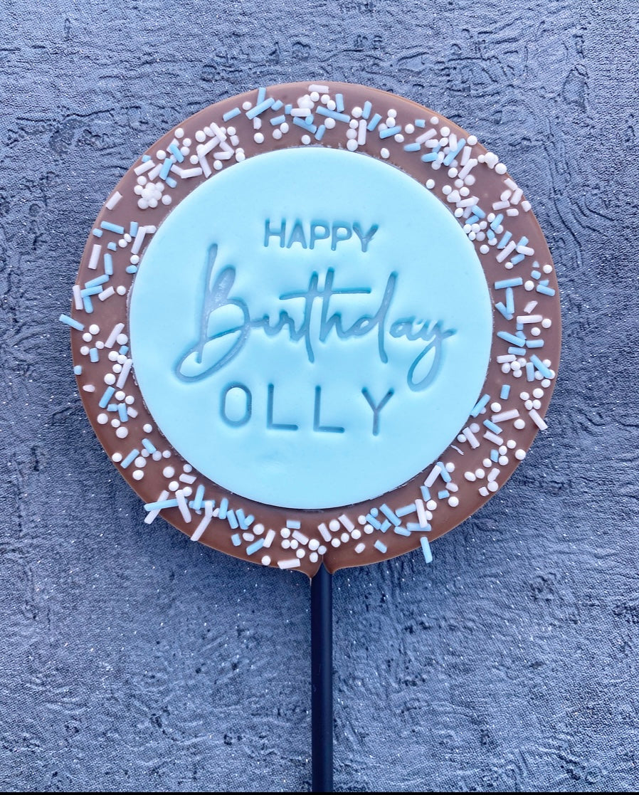 Large Personalised Happy Birthday Lollipop