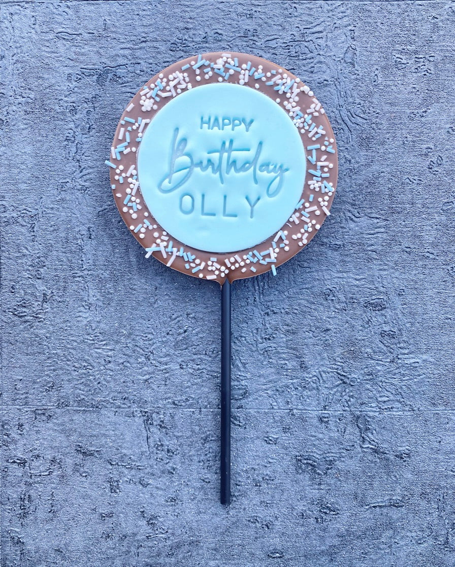 Large Personalised Happy Birthday Lollipop